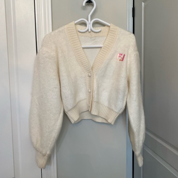 Cropped cardigan with F logo - Picture 1 of 11